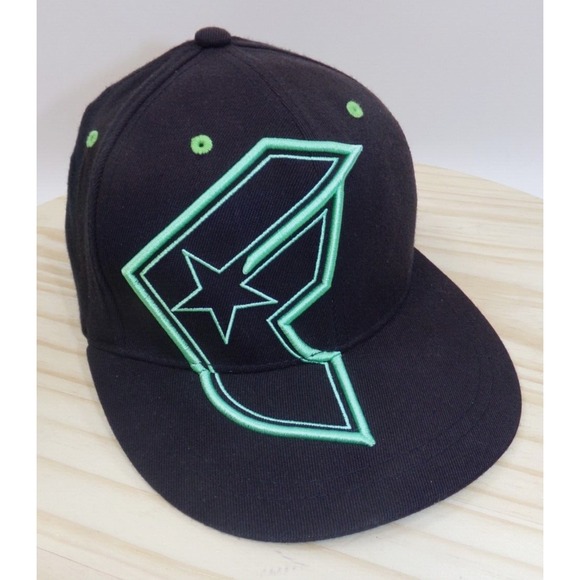 Famous Other - Famous F Mens Hat Cap Fitted L-XL Embroidered 3D Logo Black Neon Green